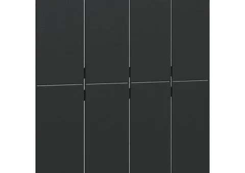 Separator de cameră cu 4 panouri, negru, poliratan - 4/5