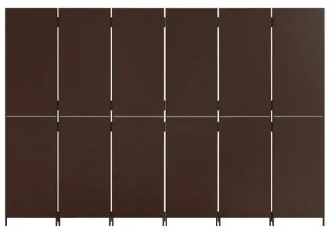 Separator de cameră cu 6 panouri, maro, poliratan - 5/5