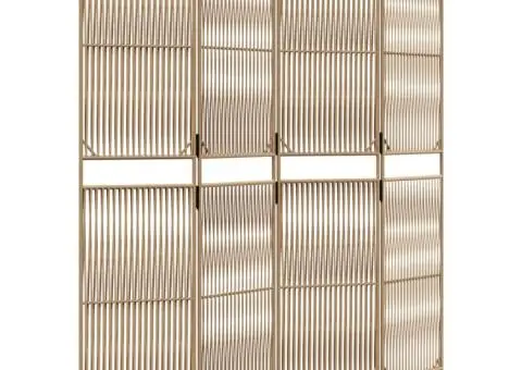 Separator de cameră cu 4 panouri, bej, poliratan - 2/5