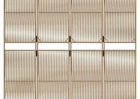 Separator de cameră cu 4 panouri, bej, poliratan - 5/5