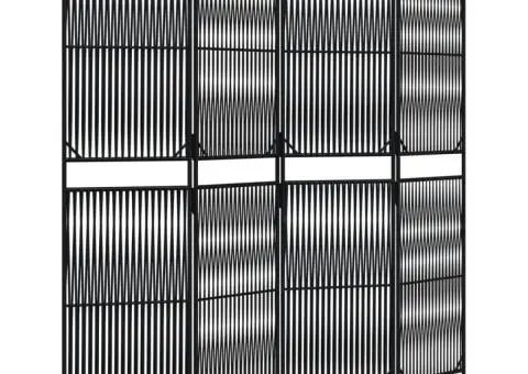 Separator de cameră cu 4 panouri, negru, poliratan - 2/5