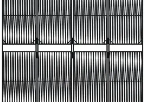 Separator de cameră cu 4 panouri, negru, poliratan - 5/5