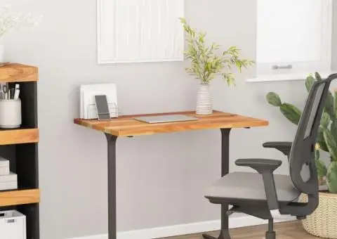 Blat de birou 80x60x2,5 cm dreptunghiular lemn masiv de acacia - 1/5