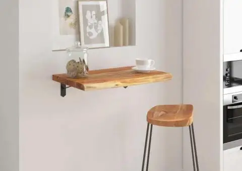 Raft perete 50x40x2,5 cm dreptunghiular lemn acacia margine vie - 1/5