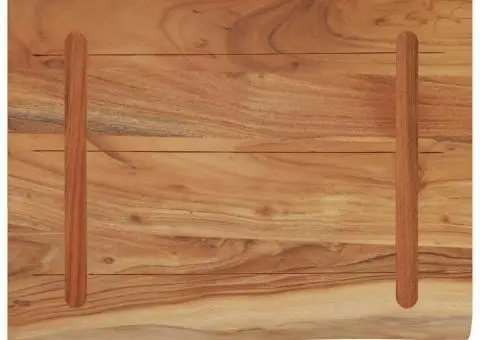 Raft perete 50x40x2,5 cm dreptunghiular lemn acacia margine vie - 5/5