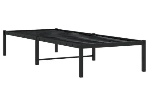 Cadru pat metalic, negru, 80x200 cm - 4/5