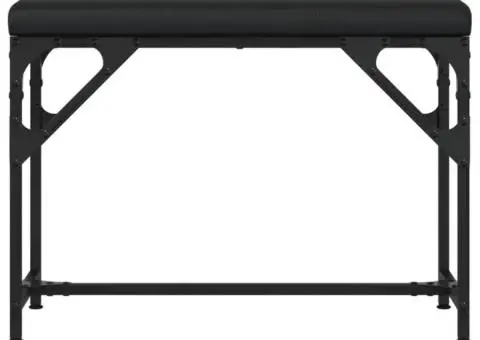 Bancă de bucătărie, negru, 62x32x45 cm, oțel și textil - 4/5