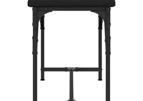 Bancă de bucătărie, negru, 62x32x45 cm, oțel și textil - 5/5