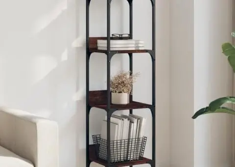 Bibliotecă 4 niveluri stejar maro 35x30x138,5 cm lemn prelucrat - 1/5