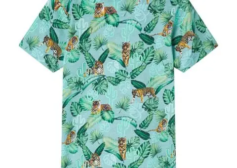 Tricou pentru copii, verde deschis melanj, 104 - 3/5