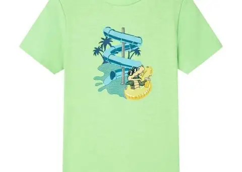 Tricou pentru copii, verde neon, 104 - 1/5