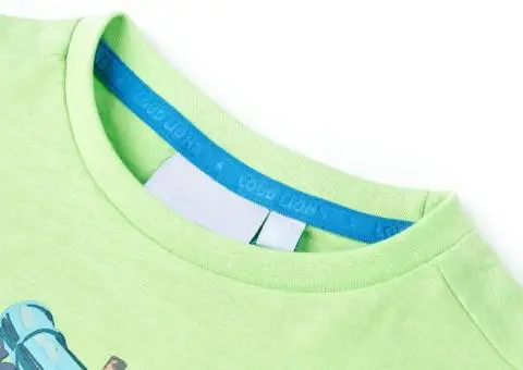 Tricou pentru copii, verde neon, 104 - 3/5