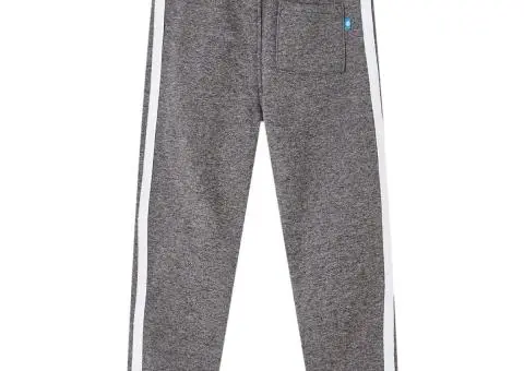 Pantaloni de trening pentru copii, gri închis melanj, 128 - 2/5