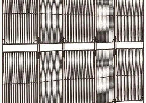 Separator de cameră cu 5 panouri, maro, poliratan - 2/5