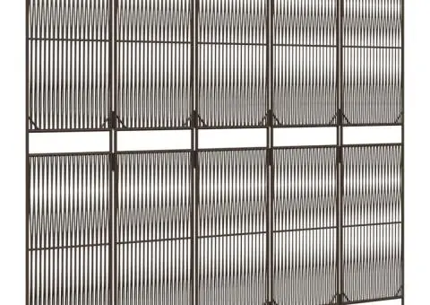 Separator de cameră cu 5 panouri, maro, poliratan - 4/5