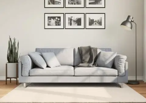 Covor ISTAN, cu fire înalte, aspect lucios, crem, 140x200 cm - 1/5