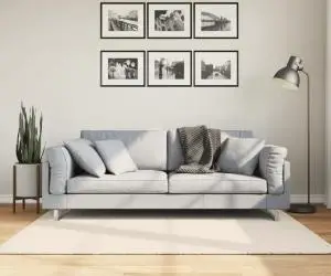 vidaXL Covor ISTAN, cu fire înalte, aspect lucios, crem, 140x200 cm