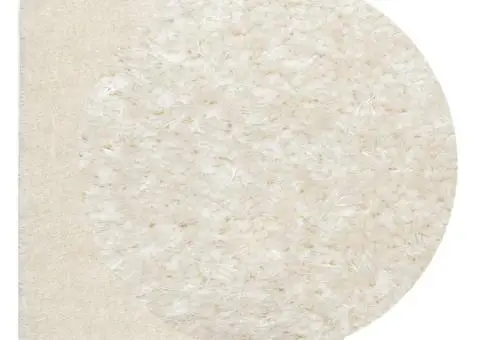 Covor ISTAN, cu fire înalte, aspect lucios, crem, 140x200 cm - 3/5