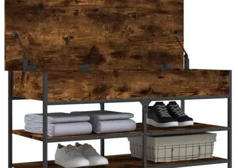 Bancă de pantofi, stejar fumuriu, 100x42,5x50 cm lemn prelucrat - 5/5