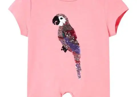 Tricou pentru copii, roz fosforescent, 128 - 1/5