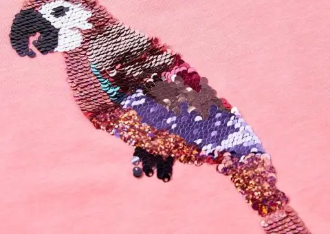 Tricou pentru copii, roz fosforescent, 128 - 4/5