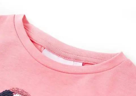 Tricou pentru copii, roz fosforescent, 104 - 3/5