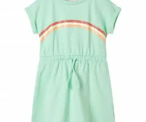 Rochie pentru copii cu șnur, verde aprins, 128