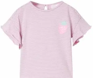 Tricou pentru copii cu mâneci cu volane, lila, 116