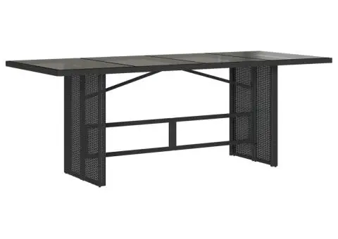 Set mobilier de grădină cu perne, 9 piese, negru, poliratan - 4/5