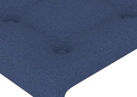 Tăblie de pat cu aripioare albastru 163x16x78/88 cm textil - 5/5