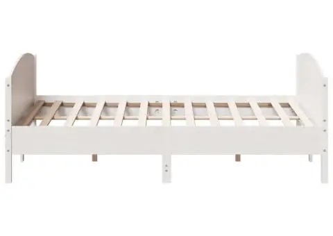 Cadru de pat fără saltea, alb, 180x200 cm, lemn masiv pin - 5/5