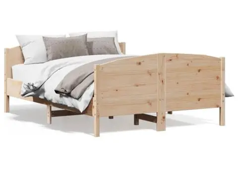 Cadru de pat fără saltea, 160x200 cm, lemn masiv pin - 2/5