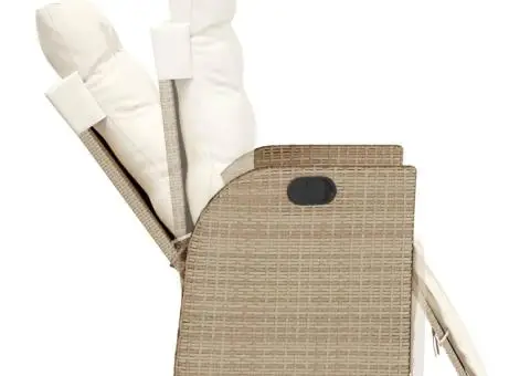 Set mobilier de grădină cu perne, 5 piese, bej, poliratan - 5/5