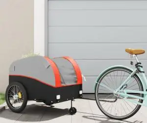 vidaXL Remorcă pentru biciclete, negru și portocaliu, 45 kg, fier
