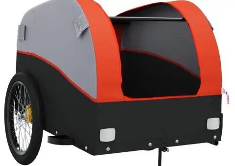 Remorcă pentru biciclete, negru și portocaliu, 45 kg, fier - 5/5