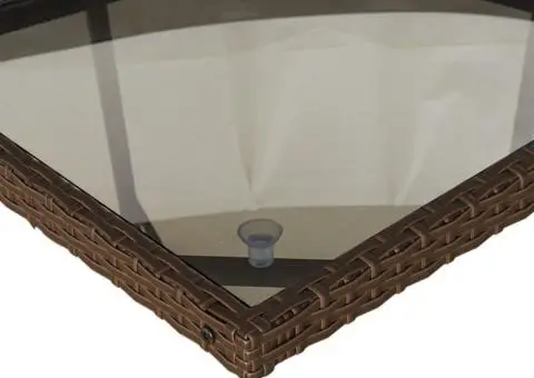 Set mobilier de grădină cu perne, 11 piese, maro, poliratan - 5/5