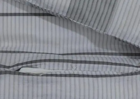 Set cu husă de pilotă, gri, 200x200 cm, bumbac - 4/5