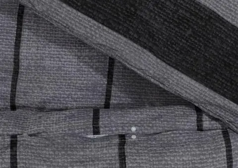 Set cu husă de pilotă, gri închis, 200x200 cm, bumbac - 4/5