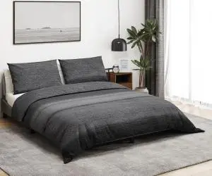 vidaXL Set cu husă de pilotă, gri închis, 200x200 cm, bumbac