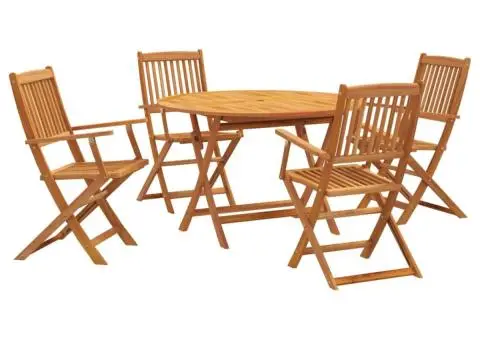 Set mobilier de grădină, 5 piese, lemn masiv de acacia - 2/5