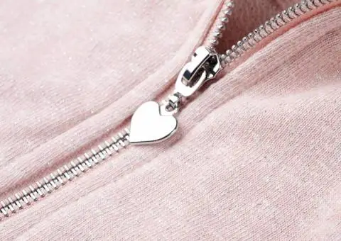 Hanorac pentru copii cu glugă și fermoar, combinație roz deschis, 92 - 5/5