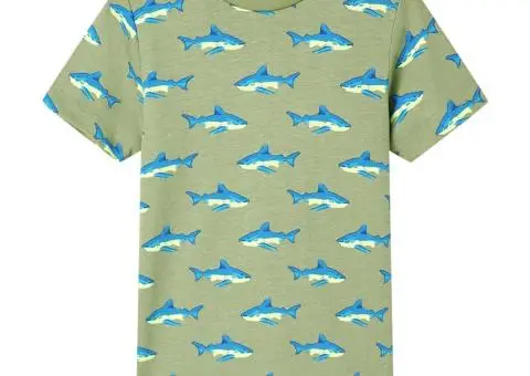 Tricou pentru copii, kaki deschis, 140 - 1/5