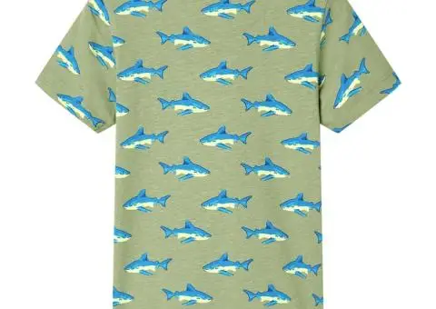 Tricou pentru copii, kaki deschis, 140 - 2/5