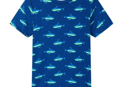 Tricou pentru copii, albastru închis, 140 - 1/5