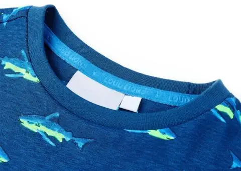 Tricou pentru copii, albastru închis, 140 - 3/5