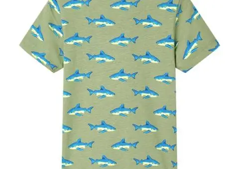 Tricou pentru copii, kaki deschis, 116 - 2/5