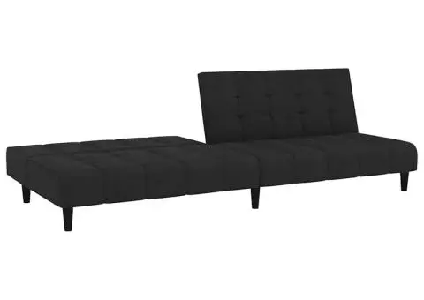 Canapea extensibilă cu 2 locuri, negru, catifea - 4/5