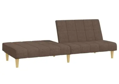 Canapea extensibilă cu 2 locuri, gri taupe, material textil - 4/5