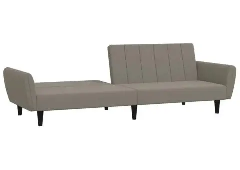 Canapea extensibilă cu 2 locuri, gri deschis, catifea - 4/5