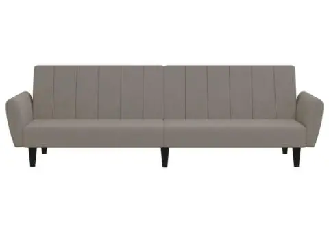 Canapea extensibilă cu 2 locuri, gri deschis, catifea - 5/5